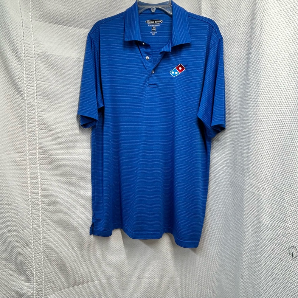 Pebble Beach Blue Polo Shirt Classic Design‎